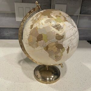 Elegant Gold and Cream Globe with Gold accents